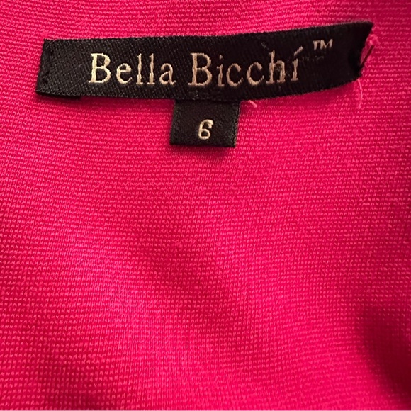 Bella Bicchi Fuchsia Pleated Cap Sleeve Sheath Dress – Size 6 - Picture 4 of 8